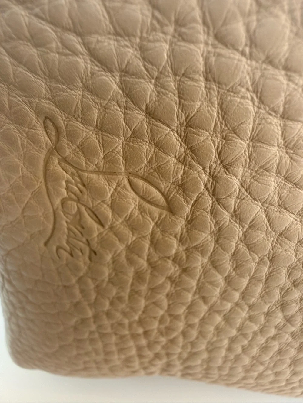 Christian Louboutin Taupe Studded Dome Satchel